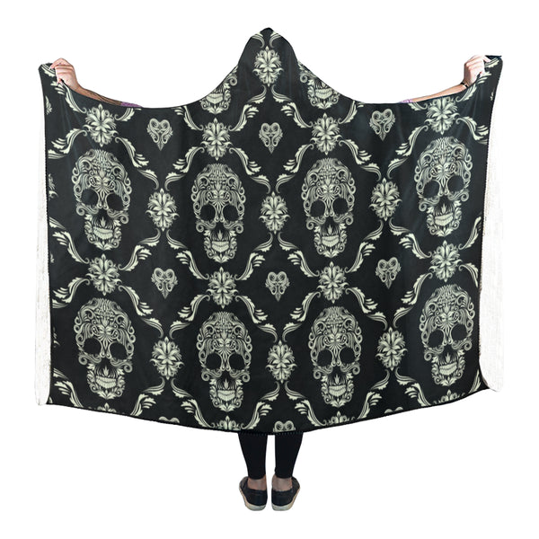 Sugar Skull Hooded Blanket 80"x60"