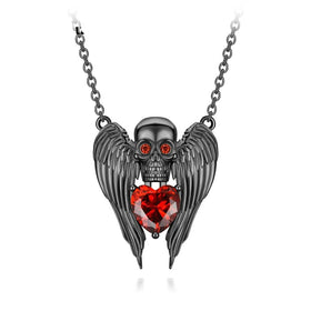 Angel Skull Head Stone Necklace