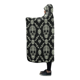Sugar Skull Hooded Blanket 80"x60"