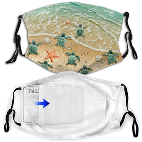 Baby Sea Turtles Face Cover Protection with Filter Pocket