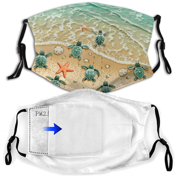 Baby Sea Turtles Face Cover Protection with Filter Pocket