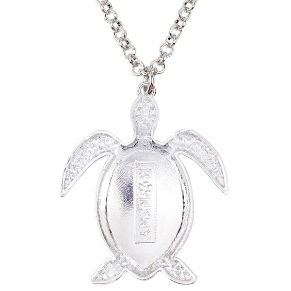 Enamel Alloy Rhinestone Sea Turtle Necklace
