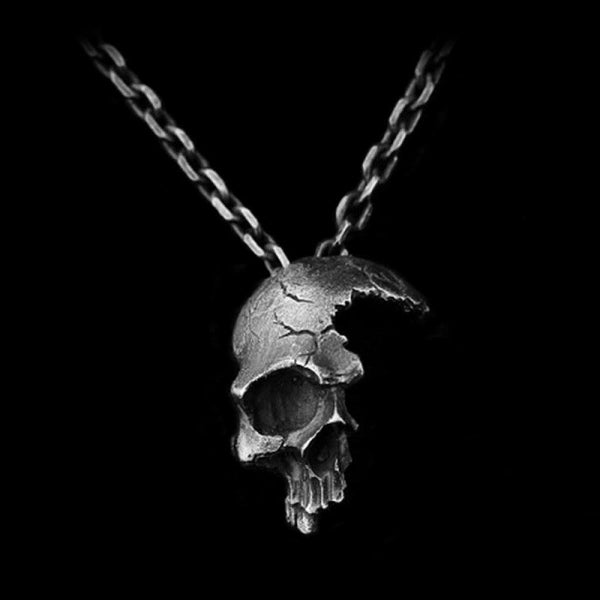 Half Face Skull Necklace