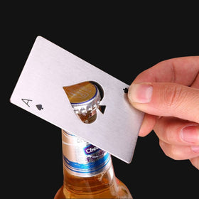 Stainless Steel Ace Of Spades Bottle Opener - Free Shipping!