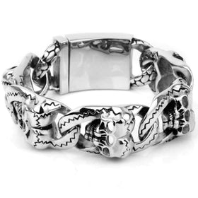 Double Skull Men Bracelet