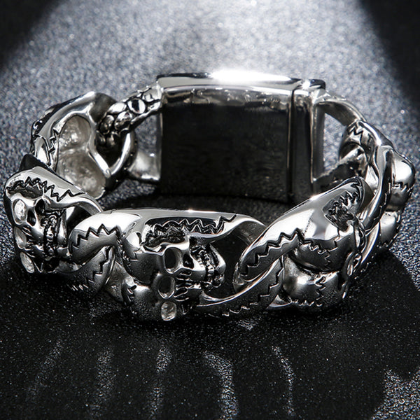 Double Skull Men Bracelet