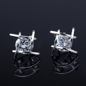 Elegant Crystal Square Stud Earrings - Free Shipping