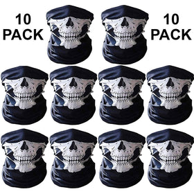 Skull Design Multi Function Half Face Bandana Mask 10 Pack