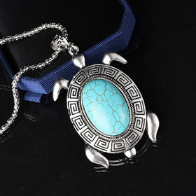 Lovely Fashion Turquoise Turtle Collar Chain Pendant Necklace - Free, Just Pay Shipping!