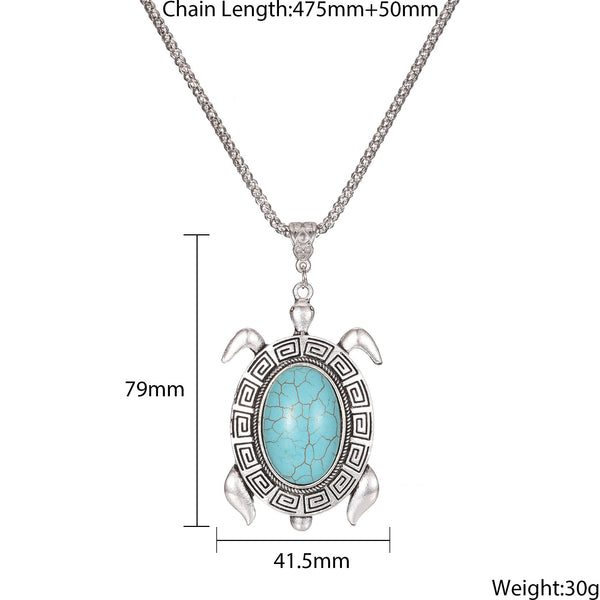 Lovely Fashion Turquoise Turtle Collar Chain Pendant Necklace - Free, Just Pay Shipping!