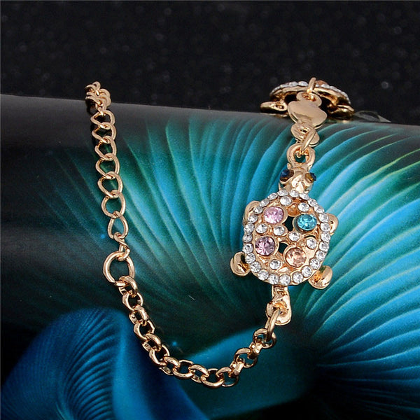 18K Gold Plated Turtle Chain Bracelet - Free Shipping!