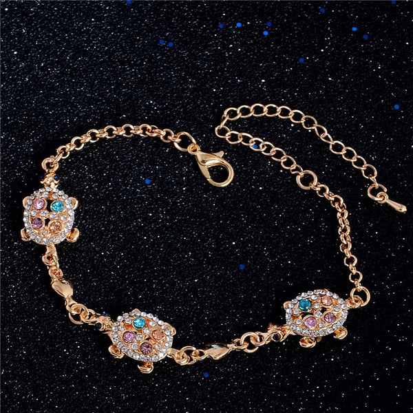 18K Gold Plated Turtle Chain Bracelet - Free Shipping!