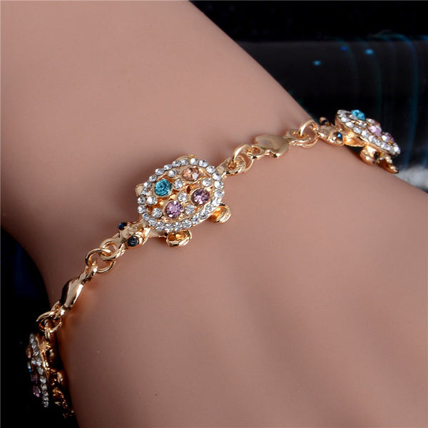 18K Gold Plated Turtle Chain Bracelet - Free Shipping!