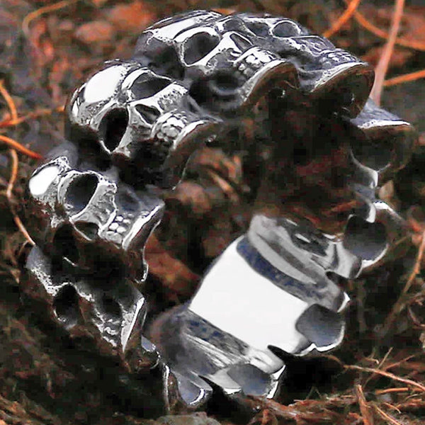 Gothic Skull Heads Ring