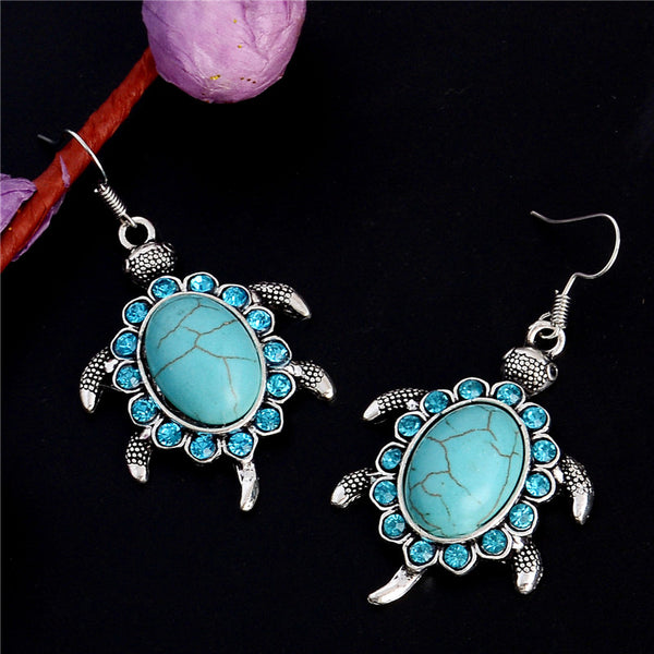 1Pair Bohemia Green Stone Drop Earring - Free
