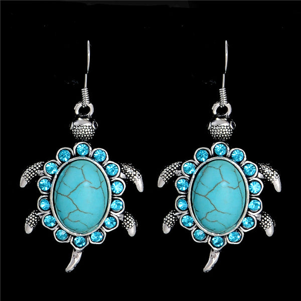 1Pair Bohemia Green Stone Drop Earring - Free