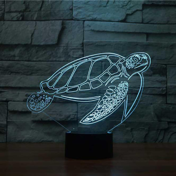 Sea Turtle 3D Illusion 7 Colors Change Desk Lamp