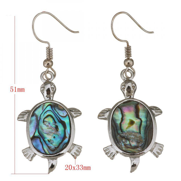 Abalone Shell Turtle Earrings