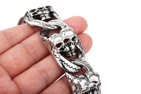 Double Skull Men Bracelet