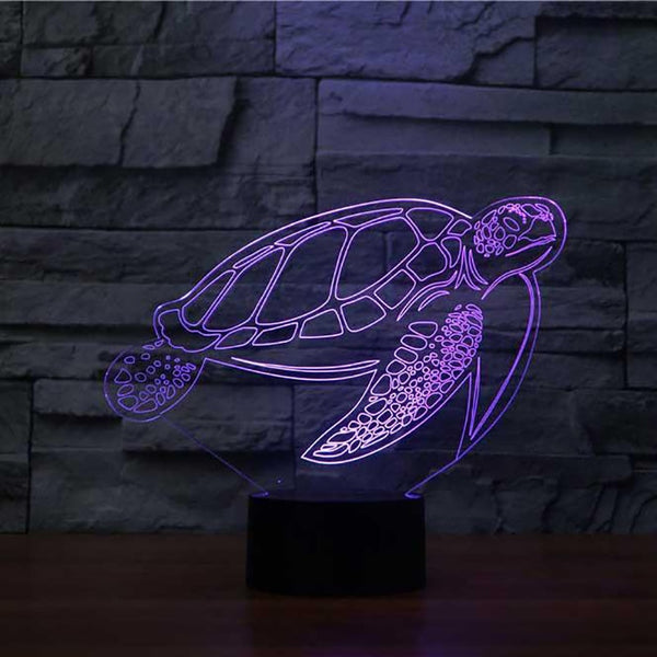 Sea Turtle 3D Illusion 7 Colors Change Desk Lamp