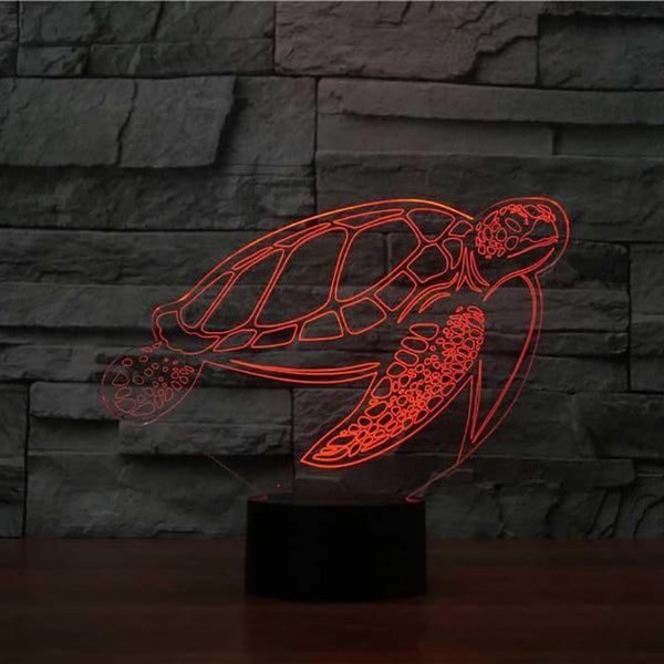 Sea Turtle 3D Illusion 7 Colors Change Desk Lamp
