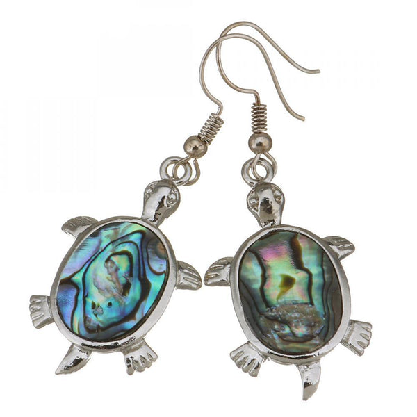 Abalone Shell Turtle Earrings