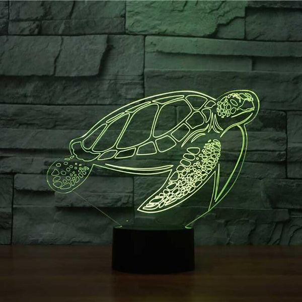 Sea Turtle 3D Illusion 7 Colors Change Desk Lamp