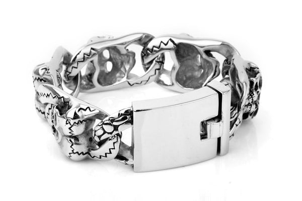 Double Skull Men Bracelet