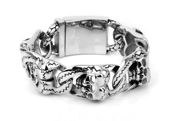Double Skull Men Bracelet
