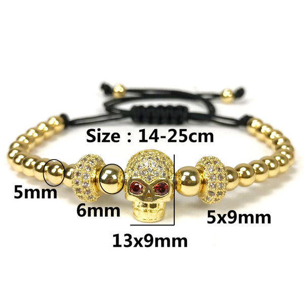 Unisex Skull Charm Bracelet