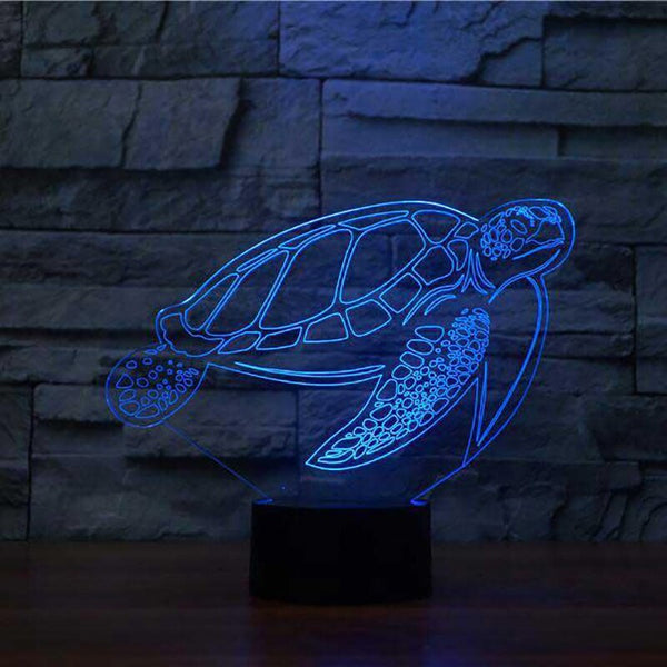 Sea Turtle 3D Illusion 7 Colors Change Desk Lamp