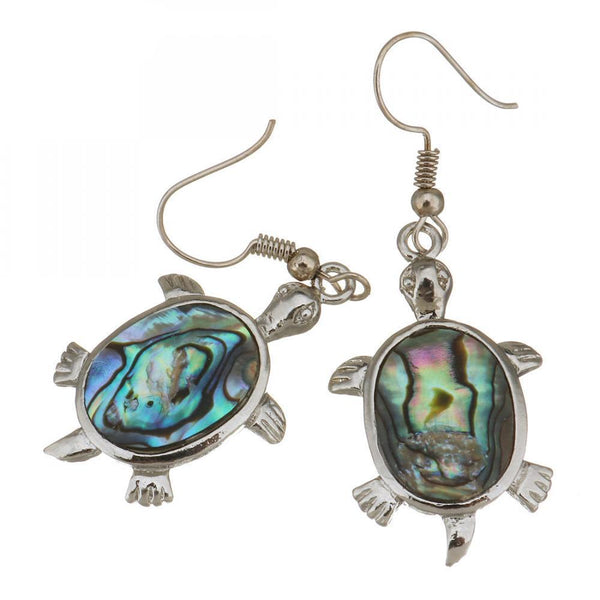 Abalone Shell Turtle Earrings