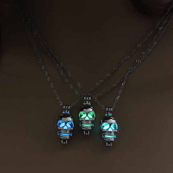 Glow in the Dark Choker Skull Statement Necklace