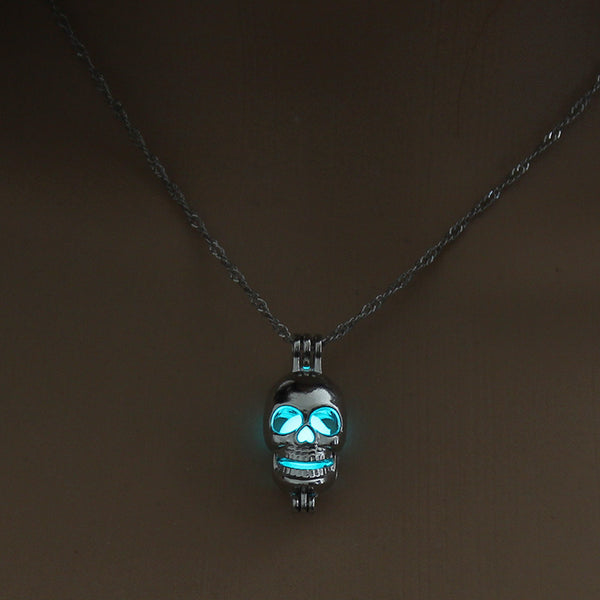 Glow in the Dark Choker Skull Statement Necklace
