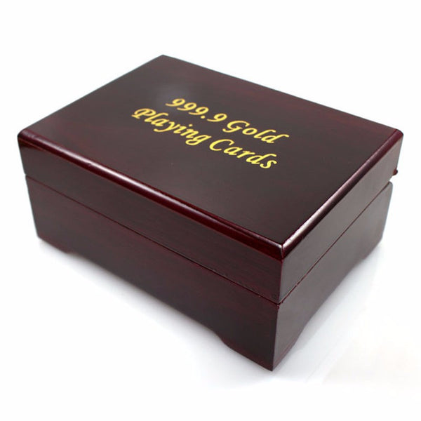 Gold Foil Plated Poker Playing Card With Wooden Box And Certificate