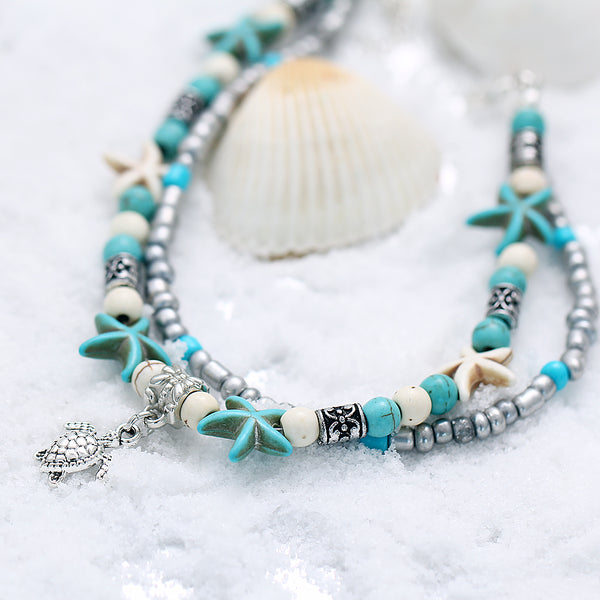 Multiple Layer Sea Turtle Beads Anklets Bracelet