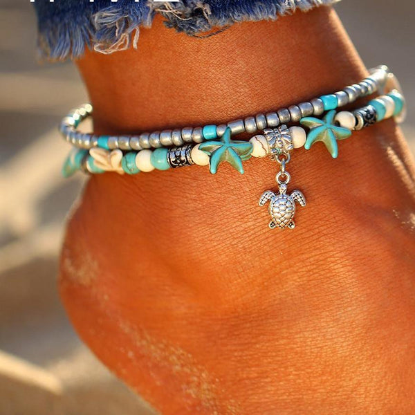 Multiple Layer Sea Turtle Beads Anklets Bracelet