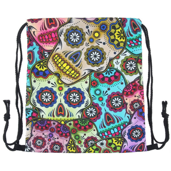 Sugar Skull Drawstring Backpack