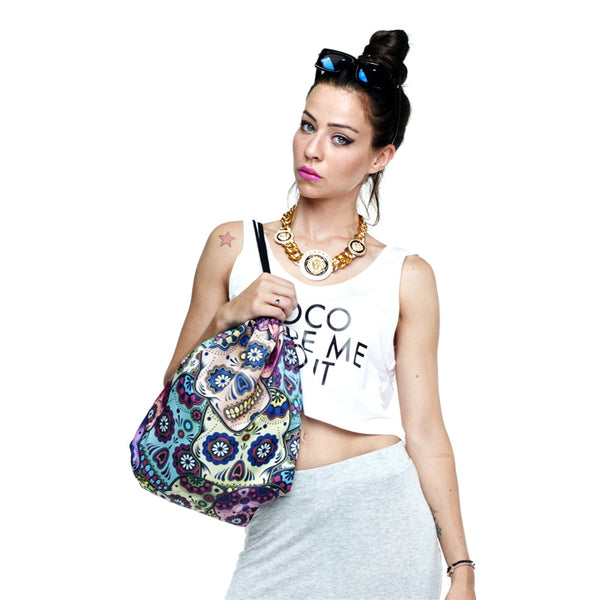 Sugar Skull Drawstring Backpack