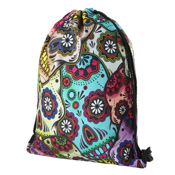 Sugar Skull Drawstring Backpack