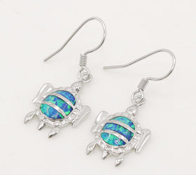 Lovely Sea Turtle Opal 925 Sterling Silver Earring - Free Shipping!