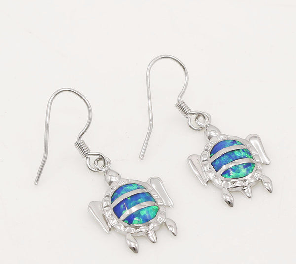 Lovely Sea Turtle Opal 925 Sterling Silver Earring - Free Shipping!