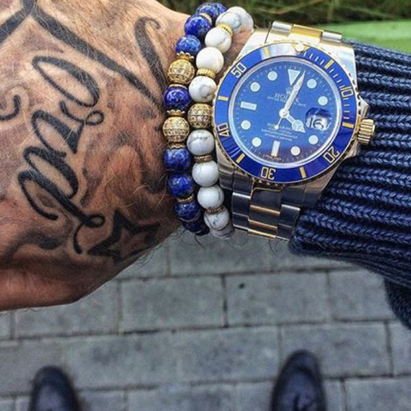 Natural Stone Elastic Rope Chain Paved Beaded Bracelets - Free Shipping