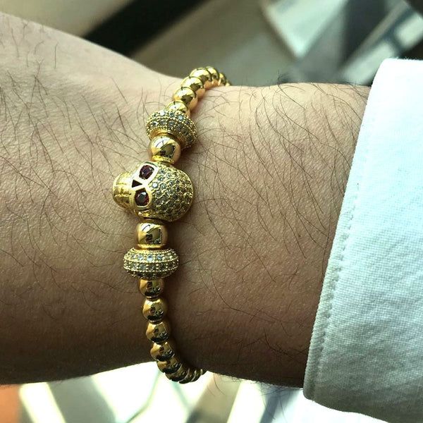 Unisex Skull Charm Bracelet