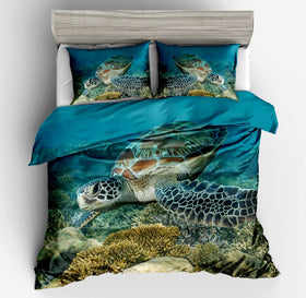 3D Vivid Sea Turtle Bedding Set