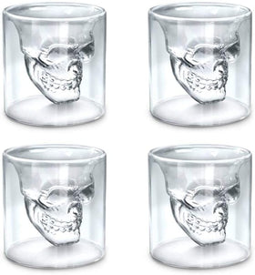 Set Of 4 Skull Shot Glasses (25ml)
