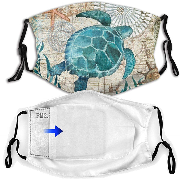 Sea Turtle Face Cover Protection with Filter Pocket
