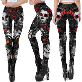Skull Legging Rose Girl Skull Leggings