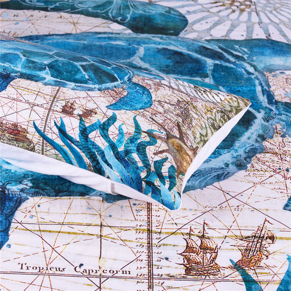 Sea Turtle Modern Bohemian Duvet Bedding Set