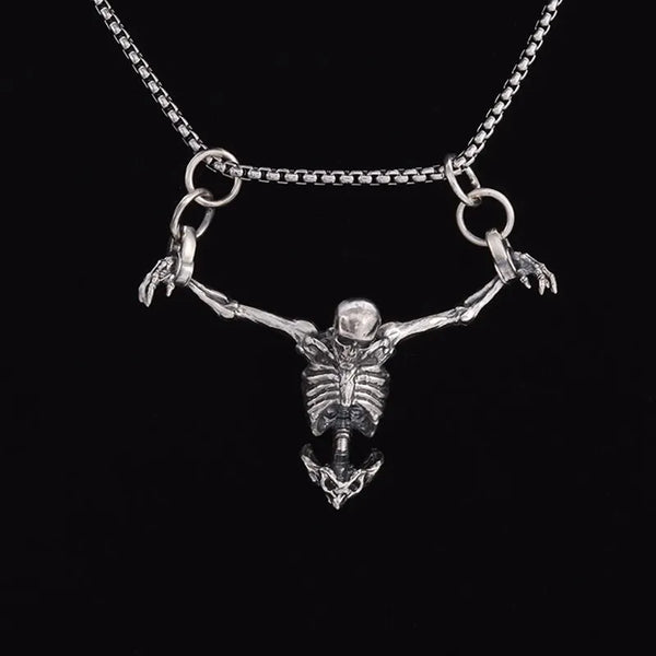 Skeleton Skull Tassel Bone Chain Choker Necklace